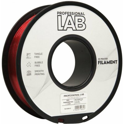 Prof. Lab PETG průhledná červená 1,75mm 1kg – Hledejceny.cz
