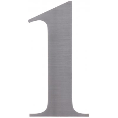 Číslo domovní 1, s 3M páskou, broušená nerez AISI304 – Zbozi.Blesk.cz