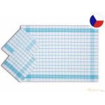 Sleep-well Utěrka Negativ Egyptská bavlna bílá/tyrkys 3 ks – Zboží Dáma