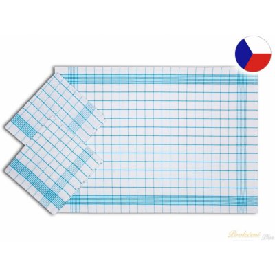 Sleep-well Utěrka Negativ Egyptská bavlna bílá/tyrkys 3 ks – Zboží Dáma