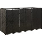 vidaXL Poly ratan 207 x 80 x 117 cm černý – Hledejceny.cz