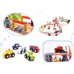 Derrson dřevěná vláčkodráha autodráha 70 ks – Zboží Dáma