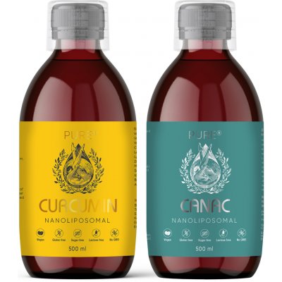PURE Nanolipozomální CANAC a CURCUMIN 2x 500 ml – Hledejceny.cz