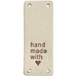 Pro Háčkování Handmade cedulka přes okraj 20x50 mm béžová koženka – Hledejceny.cz