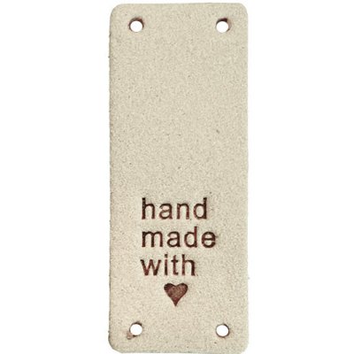 Pro Háčkování Handmade cedulka přes okraj 20x50 mm béžová koženka – Hledejceny.cz