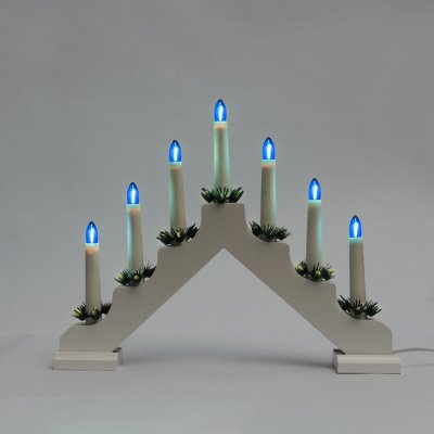 Filament Adventní svícen 2262-210 dřevěný bílý 7x34V 0,2W LED modrý – Zboží Mobilmania