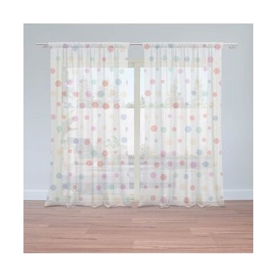 Sablio Záclony Různě barevné puntíky: 2ks 150x250cm – Hledejceny.cz