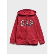 Gap Dětská mikina Logo fleece hoodie Červená