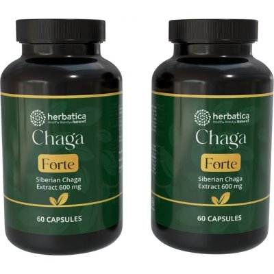 Herbatica 2× Čaga sibiřská Forte 60 veganských kapslí 600 mg – Hledejceny.cz