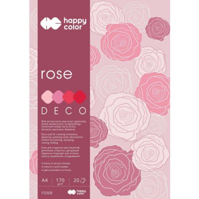 Happy Color Blok Deco Rose A4 170g 20 listů 4 barvy růžovo-červené odstíny HA 3717 2030 062 – Zboží Dáma