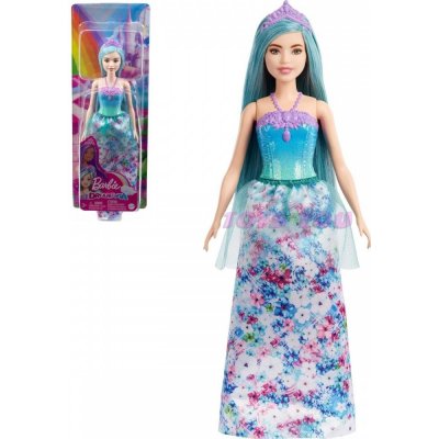 Barbie Kouzelná princezna modré vlasy a fialová korunka
