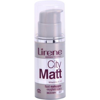 Lirene City Matt matující fluidní make-up s vyhlazujícím efektem 207 Beige 16 h with Vitamin E and C 30 ml