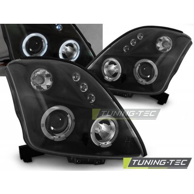 Tuning-Tec Přední čirá světla Suzuki Swift I (2005 - 2010) - černé - Angel Eyes – Hledejceny.cz
