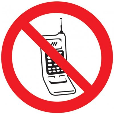 Walteco Zákaz používání mobilních telefonů 90x90mm, samolepka , 20114 – Sleviste.cz