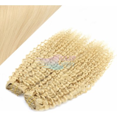 Kudrnaté DELUXE clip in vlasy REMY 50cm beach blond #613 – Zboží Mobilmania