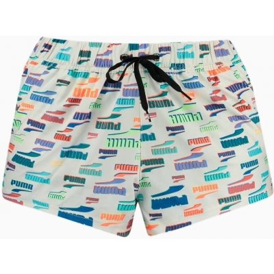 Puma Swim Women Printed High Waist Shorts 1P 938060-02 WHITE