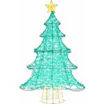 COSTWAY LED vánoční stromek umělý 123cm osvětlená jedle 520 LED diod v teplé bílé a zelené barvě – Zboží Mobilmania