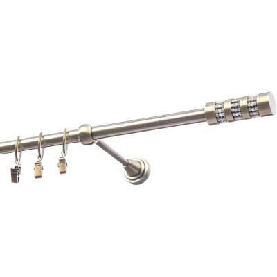 Garnyze-levne Kovová garnýže Cilinder krystal jednořadá mosaz 16mm 200 cm – Sleviste.cz