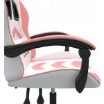 vidaXL Herní židle otočná bílá a růžová umělá kůže – Sleviste.cz
