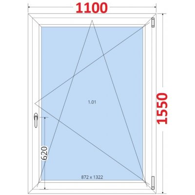 SMART Plastové okno 110x155, Otevíravé a sklopné