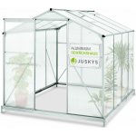 Juskys Hliníkový skleník včetně základů 21044 s dvojitými stěnovými panely a světlíkem 190 x 253 cm – Zboží Mobilmania