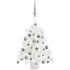Vánoční stromek zahrada-XL Umělý vánoční stromek s LED diodami a sadou koulí bílý 65 cm