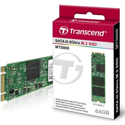 Transcend MTS800 64GB, M.2 SSD SATA, III MLC, TS64GMTS800 – Sleviste.cz