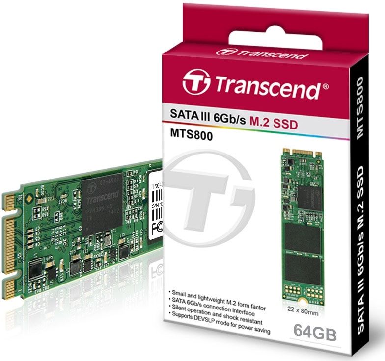 Transcend MTS800 64GB, M.2 SSD SATA, III MLC, TS64GMTS800