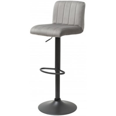 Interior DE Set 2 ks barová židle Portland šedá samet 2SET40125 – Zboží Mobilmania