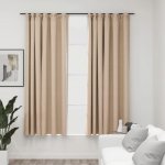 vidaXL Zatemňovací závěsy s háčky vzhled lnu 2 ks béžové 140 x 175 cm – Zboží Mobilmania