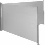 tectake 402337 hliníková dvojitá boční markýza s výsuvem a navíjecím mechanismem - 200 x 600 cm,šedá – Zboží Mobilmania