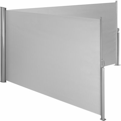 tectake 402337 hliníková dvojitá boční markýza s výsuvem a navíjecím mechanismem - 200 x 600 cm,šedá – Zboží Mobilmania