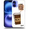 Pouzdro a kryt na mobilní telefon Apple Picasee silikonový průhledný obal pro Apple iPhone 16 Plus - Cute coffee