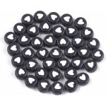Akrylové lentilky černé - srdíčka bílá - plná - 7 x 7 x 3,5 mm - 10 ks – Zboží Mobilmania