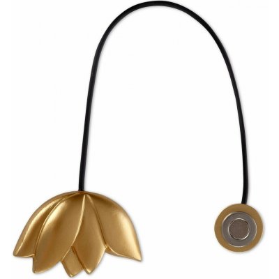 EUROFIRANY SADA 2KS DEKORAČNÍ SPONA NA ZÁVĚS TULIP S MAGNETEM 6 X 15 CM ZLATÁ – Hledejceny.cz