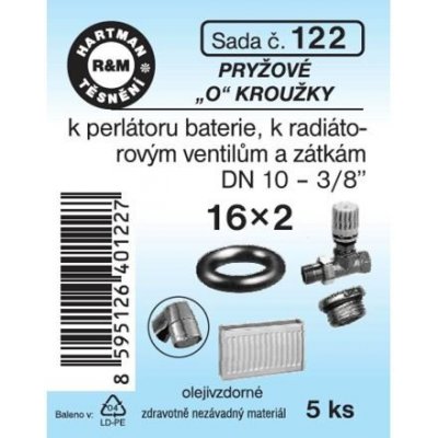HARTMAN těsnění "O" k radiátorovému ventilu 16*2mm, sada č. 122 – Sleviste.cz