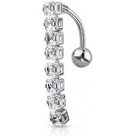 Šperky4U obrácený piercing do pupíku čiré zirkony WP0038-C – Hledejceny.cz