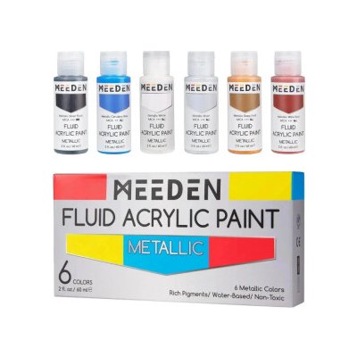 Meeden Fluid sada tekutých akrylových barev 6 x 60 ml metalické – Hledejceny.cz