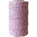 Bella Rose Bavlněný provázek 50 m – Pink / White, růžová barva, textil – Zboží Dáma