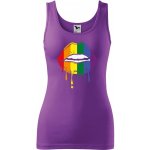 Dobrý Triko dámské tílko s potiskem Pride ústa Fialová – Zboží Dáma