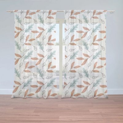 Sablio Záclony Lesní mozaika: 2ks 150x250cm – Hledejceny.cz