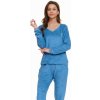 Doctor Nap dlouhé teplé pyžamo modré
