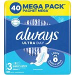 Always Ultra Day & Night hygienické vložky vel. 3 s křidélky 40 ks – Sleviste.cz