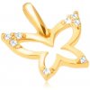 Přívěsky Šperky Eshop Zlatý přívěsek blyštivý obrys motýla zirkonové cípy křídel S2GG31.23