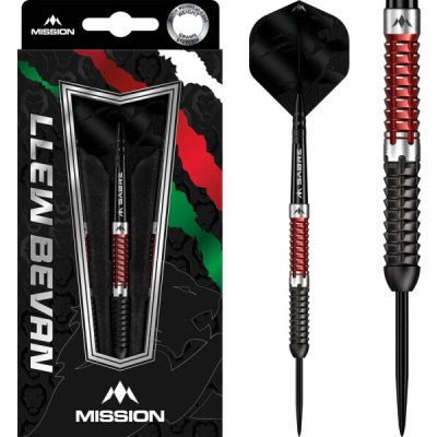 Mission Llew Bevan Darts Steel Tip Black & Red Electro 23 g – Zbozi.Blesk.cz