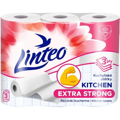 Utěrky kuchyňské Linteo Super Strong, třívrstvé, 16 m, 3 ks – Zboží Dáma