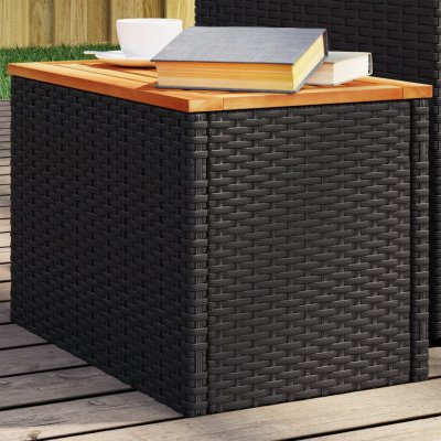 OMAXI 333659 Zahradní stolky 2 ks černé 55x34x37 cm polyratan masivní dřevo – Hledejceny.cz