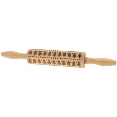 EH Excellent Houseware Dřevěný váleček na těsto se vzorem, O 5 cm hnědá – Zbozi.Blesk.cz