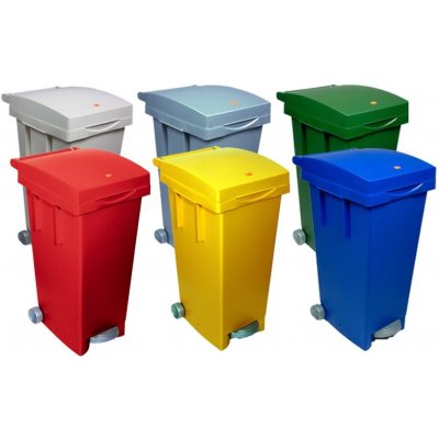 HTI Pedálový odpadkový koš na tříděný odpad BIGTATA 80 l zelená