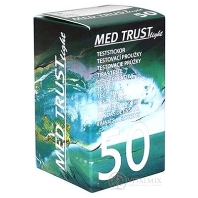 MED Trust Light testovací proužky na měření hladiny glukózy 50 ks